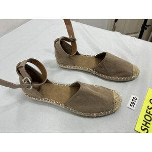 Womans Style & Co Paminnaf Slipon Sandals 10 M Tan Ankle Buckle Flat Heel NWOT